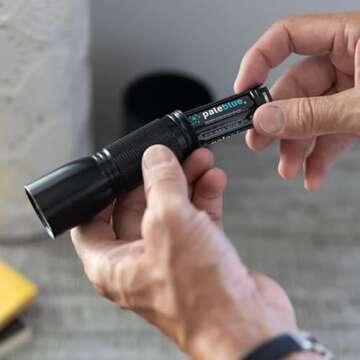 USB Rechargeable Smart Batteries by Pale Blue, Lithium Ion, Under 90 Minute Charge Time, Over 1000 Cycles, 4-in-1 USB to USB-C Charging Cable, LED Charge Indicator (8 AA and 8 AAA Batteries)