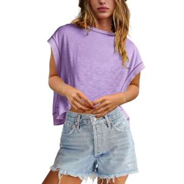 ReachMe Womens Open Back Workout Tops Athletic Backless Cropped T-Shirts Short Sleeve Gym Yoga Shirts(Light Purple,S)