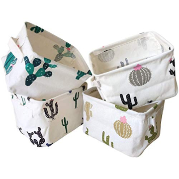 KRLIFCSL Storage Bins Foldable Cactus Storage Basket for Nursery, Kids Toys, Makeup, Small Items, De...