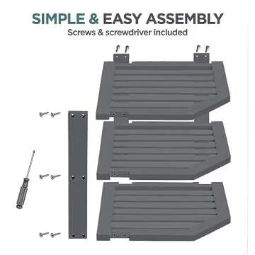 Bambüsi Plate Organizer for Cabinet - Bamboo Kitchen and Bathroom Organization - Ideal for Cabinet Space Saving, Corner Cabinet Organizer, Countertop, and Corner Shelf Kitchen Organizer (Grey)