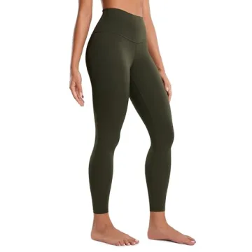 CRZ YOGA Butterluxe High Waisted Lounge Legging 25" - Buttery Soft Workout Pants in Olive Green Medi...