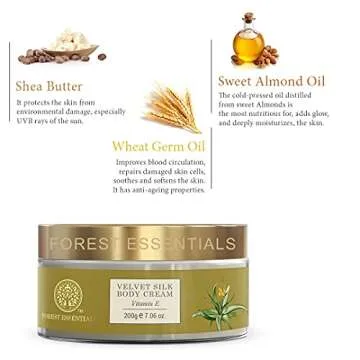 Forest Essentials Velvet Silk Body Cream - 200g Moisturizer