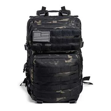 QT&QY 45L Military Tactical Backpacks Molle Army Assault Pack 3 Day Bug Out Bag Hiking Treking Rucks...