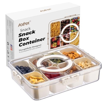 Aoshet Snack Box Container - Dishwasher Safe Fruit Storage & Organizer