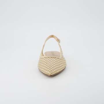 Stylish CUSHIONAIRE Rhinestone Mesh Slingback Flats