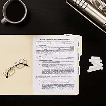 Avery Margin Ultra Tabs, 2.5" x 1", 2-Side Writable, White, 24 Repositionable Page Tabs (74789)