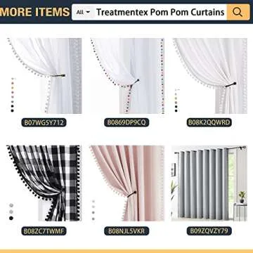 Colorful Pom Pom White Sheer Curtains for Home Decor