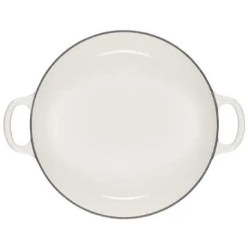 Le Creuset Signature Enameled Cast Iron Petal Braiser, 2.25qt., White w/Gold Knob