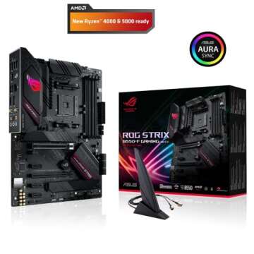 ASUS ROG Strix B550-F Gaming AMD AM4 ATX Motherboard with WiFi 6, PCIe 4.0, 2.5Gb LAN, HDMI 2.1, Aura Sync