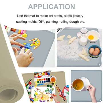 Kids Placemats, Silicone Baby Placemats for Kids Toddler Children Reusable Non-Slip Table Mats Baby Food Mats for Restaurant (2Set-Beige)