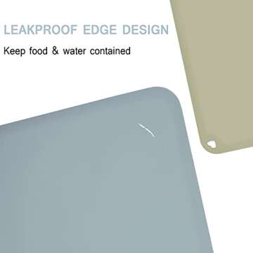 Kids Placemats, Silicone Baby Placemats for Kids Toddler Children Reusable Non-Slip Table Mats Baby Food Mats for Restaurant (2Set-Beige)