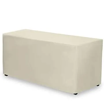 Gee Di Moda Fitted Tablecloth - 48 x 30 Inch Ivory Fitted Table Cloth for 4 Foot Rectangle Table - H...