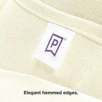 Gee Di Moda Fitted Tablecloth - 48 x 30 Inch Ivory Fitted Table Cloth for 4 Foot Rectangle Table - Heavy Duty Washable Fabric - for 4 Ft Buffet Table Holiday Party Dinner Wedding & Trade Show