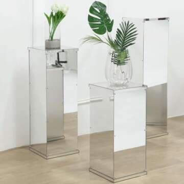 Elegant 40" Silver Mirror Finish Display Box for Events