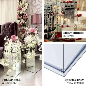 Elegant 40" Silver Mirror Finish Display Box for Events