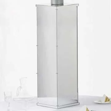 Elegant 40" Silver Mirror Finish Display Box for Events