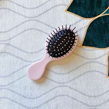 Essential Mini Hair Brush by BeaverStrong, Pocket-size Detangler Brush with Soft Bristles for Travel, Toddlers, Kids, Teens (Lavender Purple)