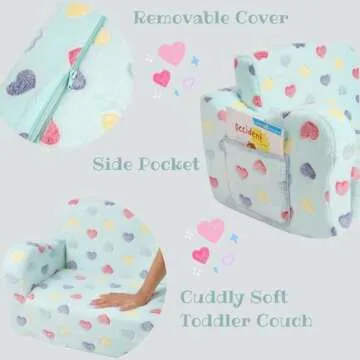 MOMCAYWEX Toddler Couch - Soft 2-in-1 Lounger