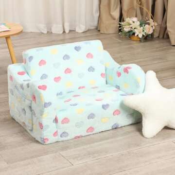 MOMCAYWEX Toddler Couch - Soft 2-in-1 Lounger