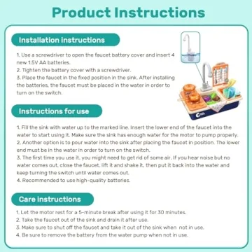 CUTE STONE Pretend Play Kitchen Sink Toys with Light & Sound