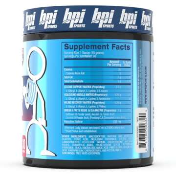 BPI Sports BEST BCAA - BCAA Powder Post Workout Sports Drink with Branched Chain Amino Acids for Hydration & Recovery, for Men & Women - Blue Raspberry - 30 Servings