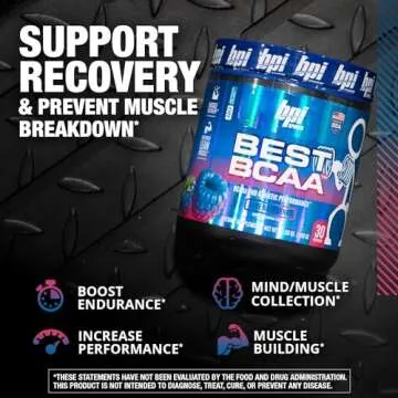 BPI Sports BEST BCAA - BCAA Powder Post Workout Sports Drink with Branched Chain Amino Acids for Hydration & Recovery, for Men & Women - Blue Raspberry - 30 Servings
