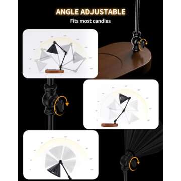 Kadrama Candle Warmer Lamp, Candle Warmer with Timer Dimmer Electric Candle Lamp with 3 Bulbs Gifts for Mom Her Height Adjustable Wax Melt Warmer for Scented Candle Jars Bedroom Home Decor, Black