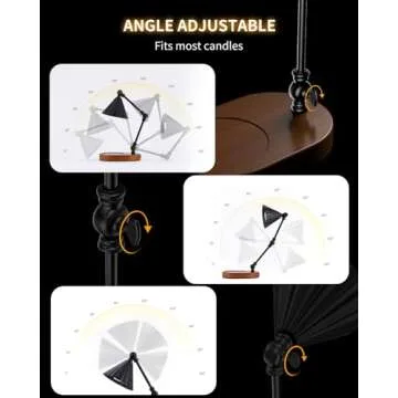 Kadrama Candle Warmer Lamp, Candle Warmer with Timer Dimmer Electric Candle Lamp with 3 Bulbs Gifts for Mom Her Height Adjustable Wax Melt Warmer for Scented Candle Jars Bedroom Home Decor, Black