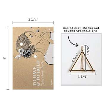 5 Bridesmaid Gifts | Geometric Triangle Hair Clip Card | Proposal Card | Bridesmaid Proposal Box | Bachelorette Favors | Bridal Shower Favors | Boho Minimalist | Bride Tribe (5 Pack, Gold Triangle)