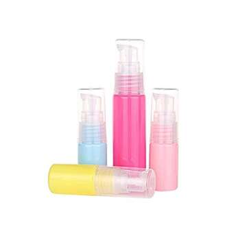 6PCS Plastic Refillable Empty Macaron Color Sample Pump Vial Bottle-Perfume Cosmetic Storage Container Makeup Emollient Cream Emulsion Lotion Toiletries Liquid Jar Pot(Color Random) (10ml/0.33oz)