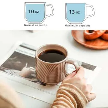 Adewnest Stackable Coffee Mugs Set 13 oz for Home Office