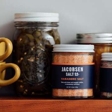 Jacobsen Salt Co. Habanero Salt – Kosher Sea Salt, Non-Iodized Made in USA, Non-GMO, Spicy Margarita Salt, Steak Seasoning, Habanero Flavored, Real Salt – 4.23oz