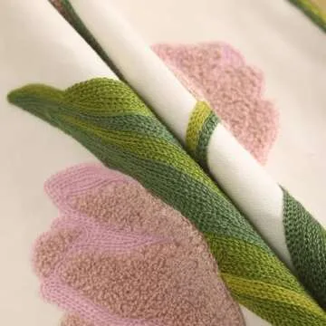 Tosleo Embroidery Throw Pillow Covers 16x16 Pack of 2 Pink Tulip Flower Pillowcases Valentine's Day Decor Spring Pillow Covers Cotton Canvas Cushion Cover Square Farmhouse Floral Pillow Case