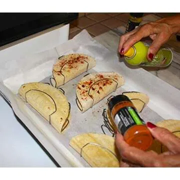 THE ORIGINAL MI TACO STAND- Gives more "crispy" to the taco INSIDE & OUTSIDE while frying. AIR frying; or baking. Patented design makes it easier to fill too.