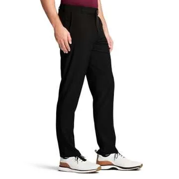 IZOD Men's Golf Swingflex Straight-Fit Flat-Front Pants, black, 34W X 32L