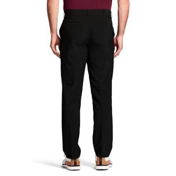 IZOD Men's Golf Swingflex Straight-Fit Flat-Front Pants, black, 34W X 32L