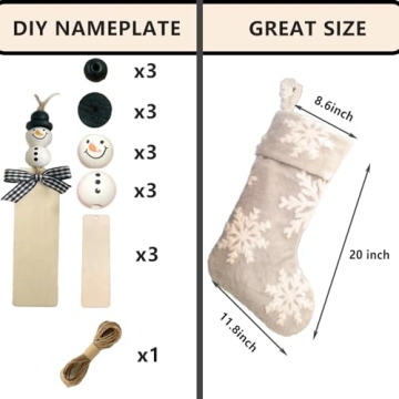 AISENO Faux Fur Christmas Stockings Set of 3 for Holiday Decor