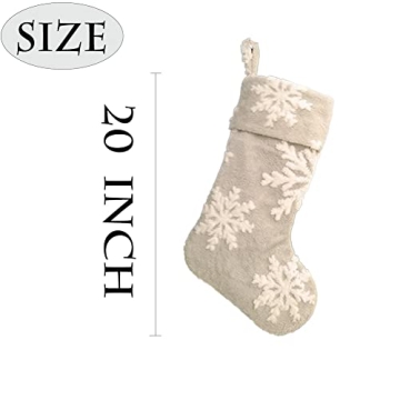AISENO Faux Fur Christmas Stockings Set of 3 for Holiday Decor