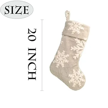AISENO Faux Fur Christmas Stockings Set of 3 for Holiday Decor