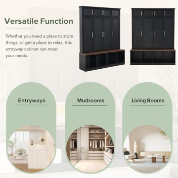 LUMISOL Stylish Wide Entryway Hall Tree with Bench