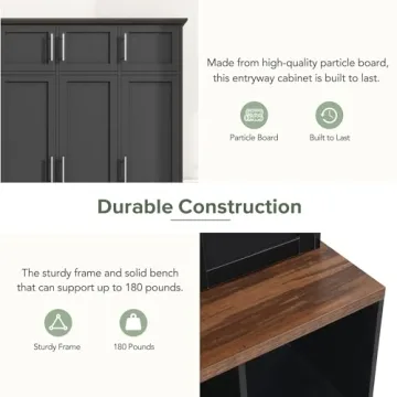 LUMISOL Stylish Wide Entryway Hall Tree with Bench