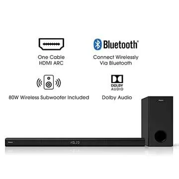 Hisense 58-inch ULED U6 Series Quantum Dot LED 4K UHD Smart Fire TV & HS218 2.1ch Sound Bar with Wireless Subwoofer, 200W, Powered by Dolby Audio, Roku TV Ready, Bluetooth, 3 EQ Modes