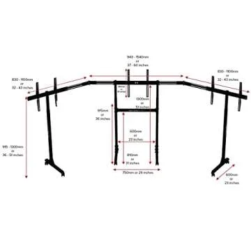 Free Standing Triple Monitor Stand for Sim Racing and Gaming