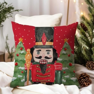PANDICORN Christmas Pillow Covers Set of 4 for Holiday Decor