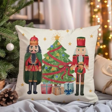 PANDICORN Christmas Pillow Covers Set of 4 for Holiday Decor