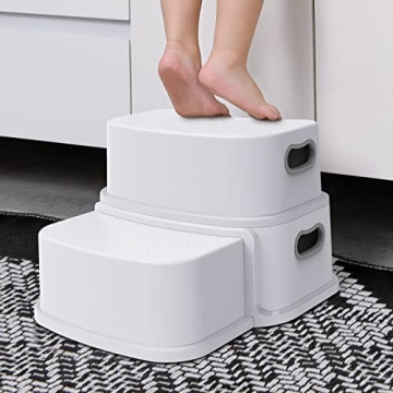 Glamore 2 Step Stool for Kids – Non-Slip, Lightweight – Toddler Step Stool for Bathroom Sink Stu...