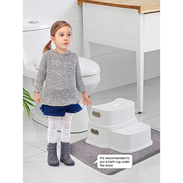 Glamore 2 Step Stool for Kids – Non-Slip, Lightweight – Toddler Step Stool for Bathroom Sink Sturdy with 300 lbs Capacity – Easy to Clean & Install – Ideal for Bathroom, Kitchen, Toilet Training