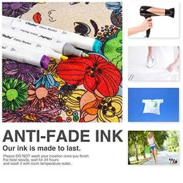 Ohuhu Dual Tip 36 Colors Fabric Markers for DIY Crafts