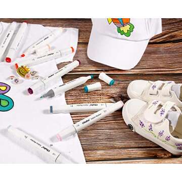 Ohuhu Dual Tip 36 Colors Fabric Markers for DIY Crafts