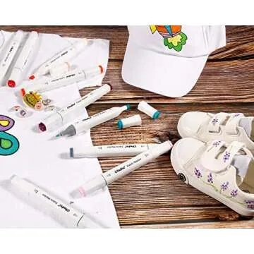 Ohuhu Dual Tip 36 Colors Fabric Markers for DIY Crafts